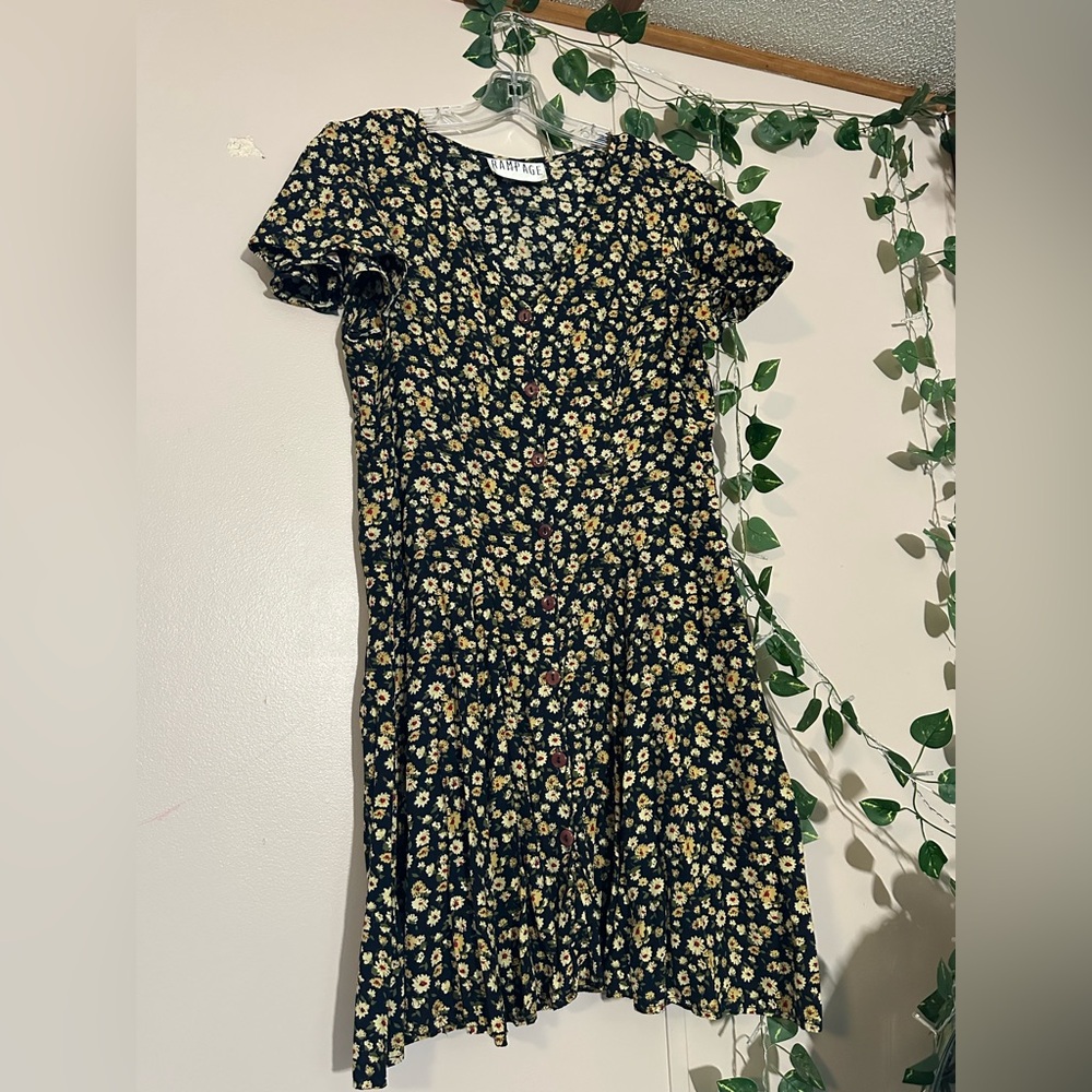 Vintage Rampage Navy and Cream Floral Dress